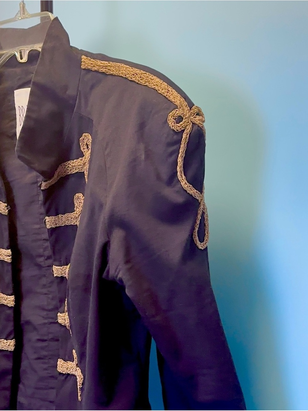 RARE BB Dakota Black Band Military-Style Cropped Jacket with Gold Trim - Picture 2 of 5